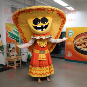 nan Tacos mascot costume character dressed with a Bikini and Rings