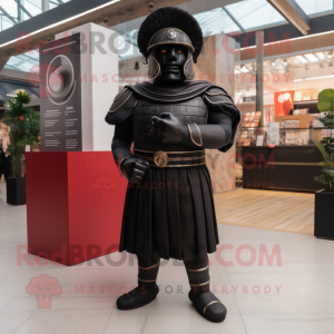 Svart romersk soldat maskot...