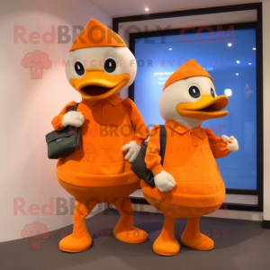 Orange Geese maskot drakt...