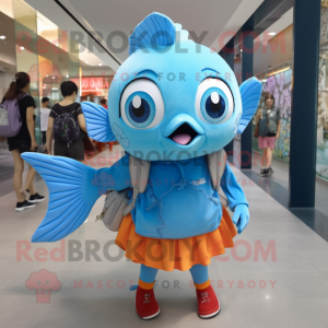 Sky Blue Goldfish maskot...