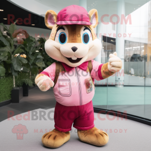 Pink Chipmunk maskot...