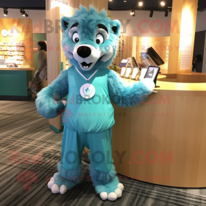 Cyan Say Wolf maskot...