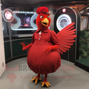 Red Hens maskot drakt figur...