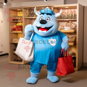 Sky Blue Steak maskot drakt...