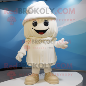 Cream Ice mascot costume character dressed with a Shorts and Hats