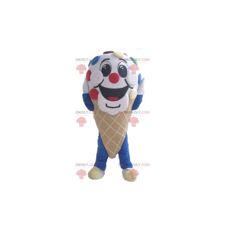 Mascote de casquinha de sorvete gigante com Smarties -