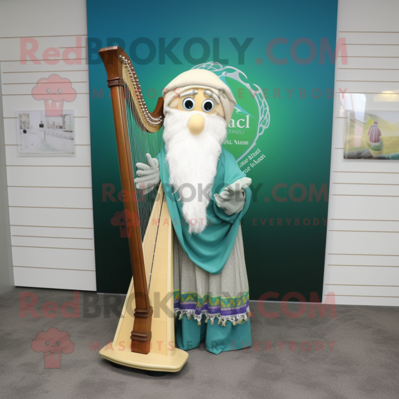 nan Celtic Harp mascot costume character dressed with a Long Sleeve Tee and Scarves