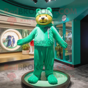 Grønn bamse maskot kostyme...
