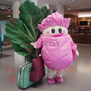 Pink Cabbage Leaf maskot...