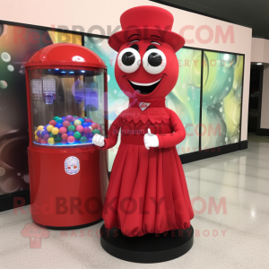 Red Gumball Machine maskot...