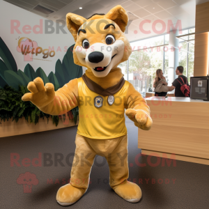 Gold Dingo maskot kostume...