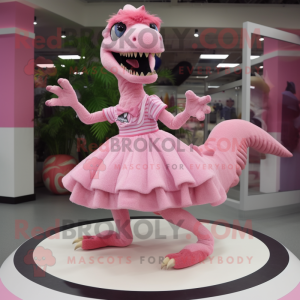 Roze Velociraptor mascotte...