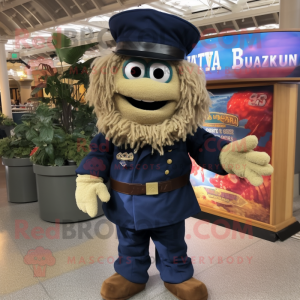 Navy Jambalaya mascot costume character dressed with a Cargo Pants and Coin purses