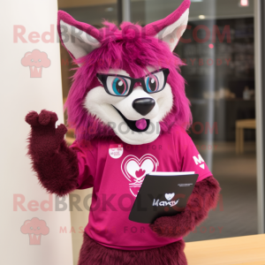 Magenta Say Wolf maskot...