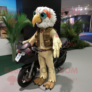 Beige Macaw maskot kostume...