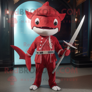 Red Swordfish mascotte...