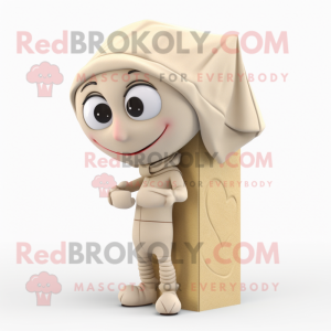 Beige liefdesbrief mascotte...