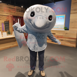 Gray Whale maskot kostym...