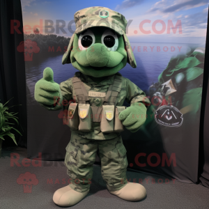 Green Navy Seal maskot...