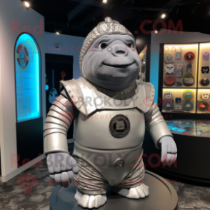 Silver Chief mascot costume character dressed with a Turtleneck and Lapel pins
