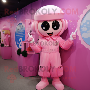 Pink Army Soldier maskot...