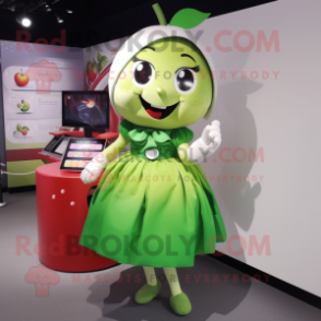 nan Apple mascot costume character dressed with a A-Line Skirt and Anklets