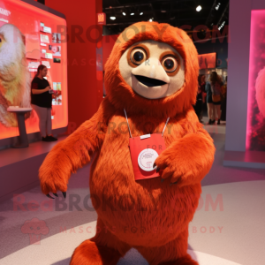 Red Giant Sloth mascotte...