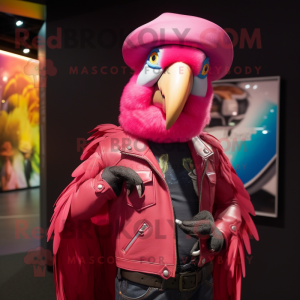 Rosa Macaw maskot kostym...