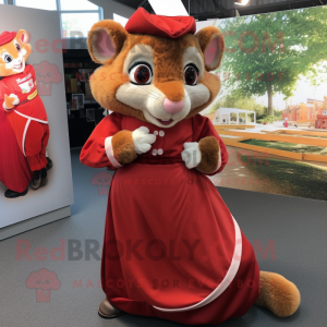 Red Dormouse maskot kostume...