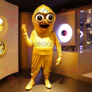 Gold Cyclops maskot drakt...