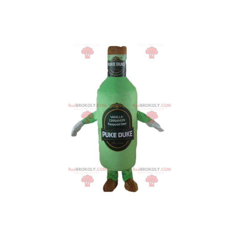 Mascotte groen en bruin reusachtige bierfles - Redbrokoly.com