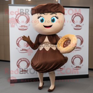 Brun Bagels maskot kostume...