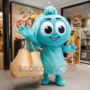 Cyan Ramen maskot kostym...