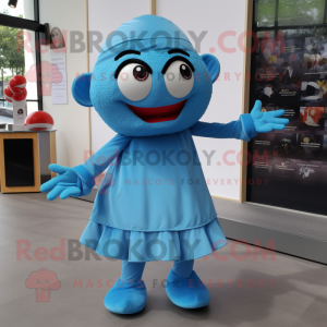 Sky Blue Bracelet mascot costume character dressed with a Culottes and Wraps