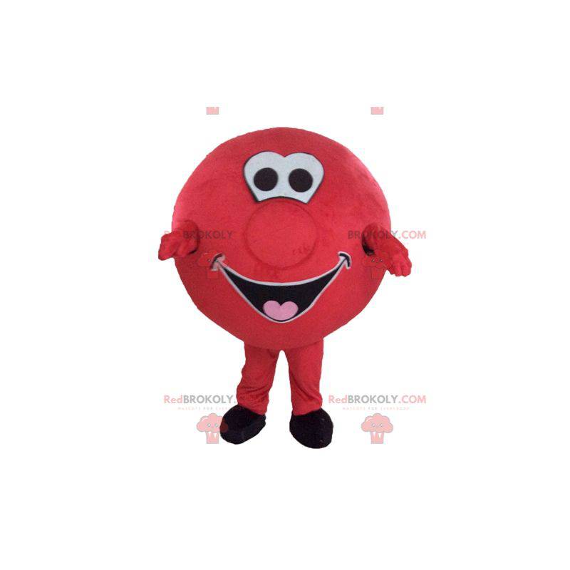 Gigantische rode bal mascotte. Ronde mascotte - Redbrokoly.com