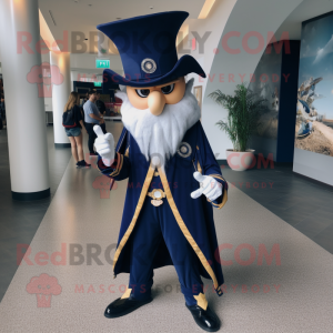 Navy Wizard maskot kostym...