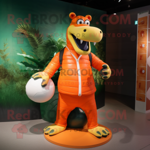 Orange Krokodille maskot...