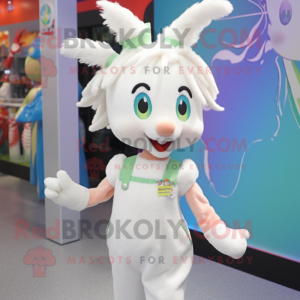 Hvid Aglet maskot kostume...