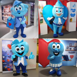 Blue Heart maskot kostume...
