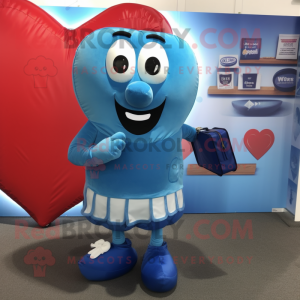 Blue Heart maskot kostume...