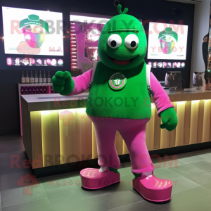 Magenta groen bier mascotte...