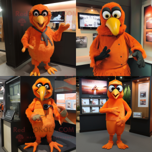 Orange Crow maskot kostym...