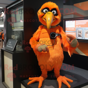 Orange Crow maskot kostym...