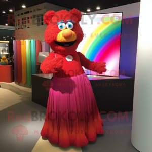 Red Rainbow maskot kostume...