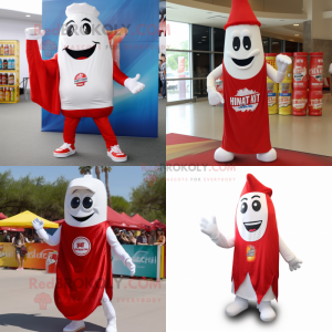 Vit flaska ketchup maskot...