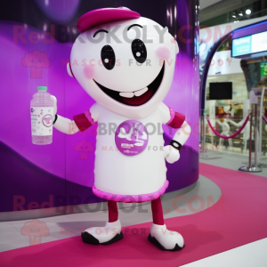 Magenta flaske mælk maskot...