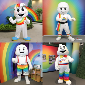 White Rainbow maskot kostym...