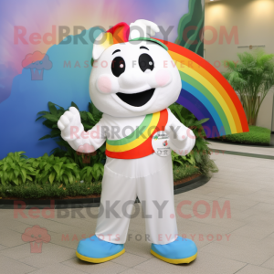 White Rainbow maskot kostym...