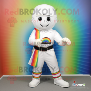 White Rainbow maskot kostym...