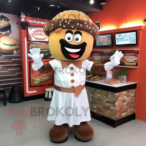 Brown Burgers mascot costume character dressed with Dress Shirt and Earrings